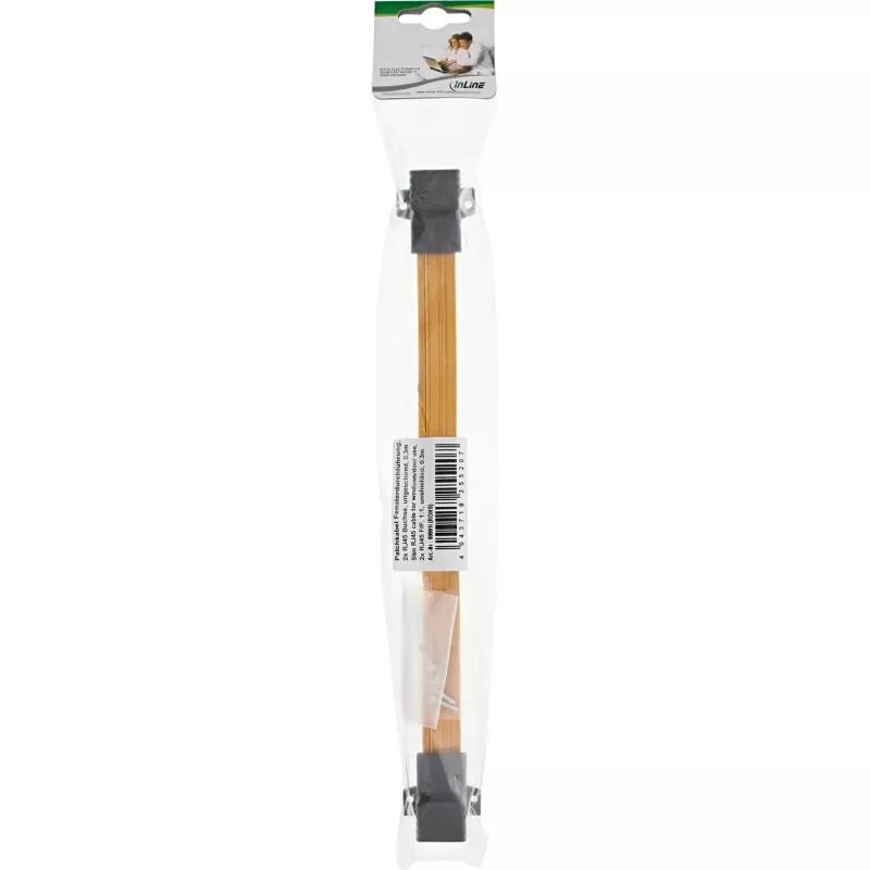 Cabo RJ45 fino InLine para passagem em janelas/portas, 2x RJ45 F/F, 1:1, não blindado, 0,3 m