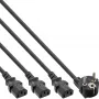 Cabo de alimentação em Y InLine 1x CEE 7/7 angular / 3x ficha IEC C13 de 3 polos, v1 (2m+1/2/3m)
