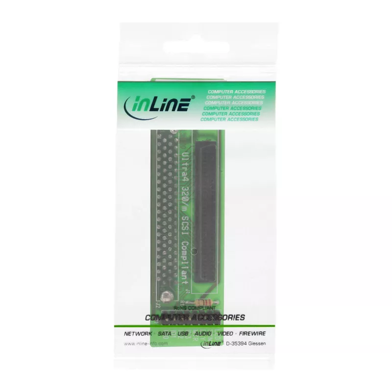 Adaptador SCSI SCA U320 InLine 80 pin conector fêmea / 68 pin conector fêmea
