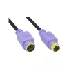 Cabo PS/2 InLine, M/F, preto/roxo, contactos dourados, 2 m