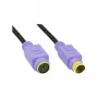 Cabo PS/2 InLine, M/F, preto/roxo, contactos dourados, 2 m