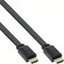 Cabo HDMI plano InLine High Speed com Ethernet dourado preto 10m