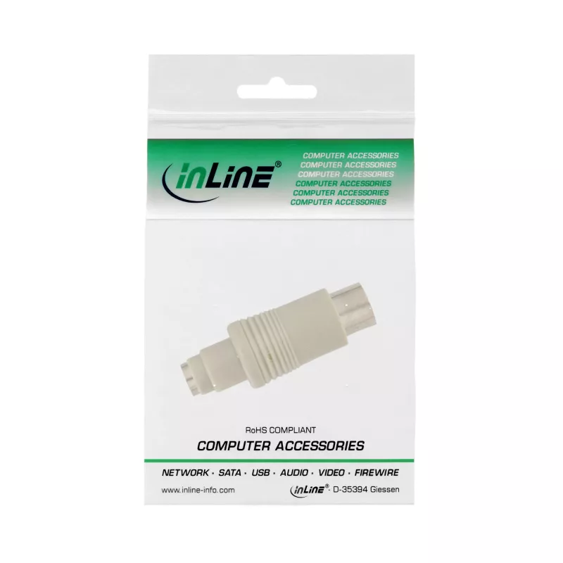 Adaptador de teclado InLine 5 pin DIN macho PS/2 fêmea 33949