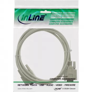 Cabo serial InLine DB9 macho / macho direto 5 m