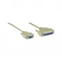 Cabo null modem InLine DB9 fêmea / DB25 fêmea 2 m bege
