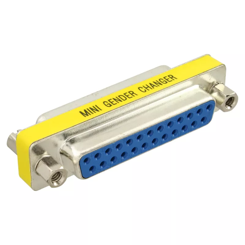 Mini adaptador InLine Sub-D 25 pinos fêmea para fêmea