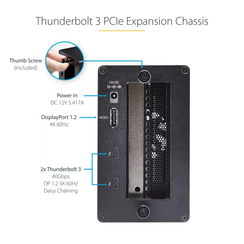 Chassis de expansão PCIe Thunderbolt 3 de slot único StarTech.com