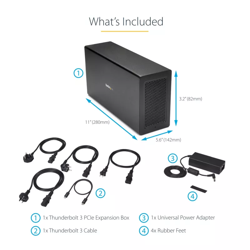 Chassis de expansão PCIe Thunderbolt 3 de slot único StarTech.com