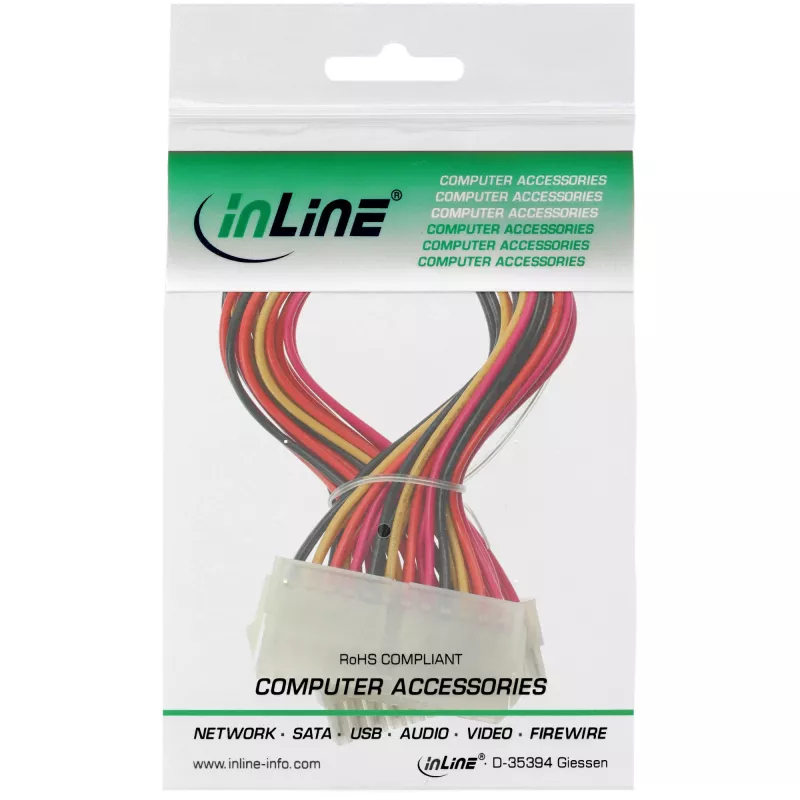 Cabo para placa-mãe InLine ATX 24 pinos macho/fêmea 0,20 m