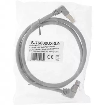 Cabo de rede InLine® S-76602U-1.1 ficha angular Cat.6 1,1 m cinzento