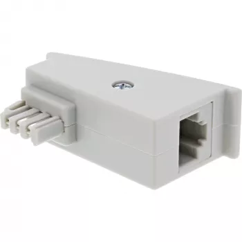 Adaptador TAE-F DSL InLine, ficha TAE-F / conector fêmea RJ45, 8P2C para Fritzbox, cinzento