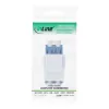 Adaptador keystone snap-in FO InLine branco, duplex LC/LC, SM, casquilho cerâmico, azul