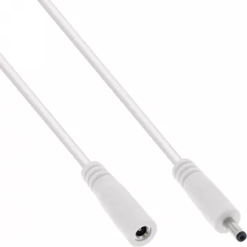 Cabo de extensão DC InLine, ficha/fêmea DC 3,5x1,35 mm, AWG 18, branco 5 m