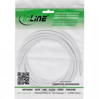 Cabo de extensão DC InLine, ficha/conector fêmea DC 3,5x1,35mm, AWG 18, branco 3m