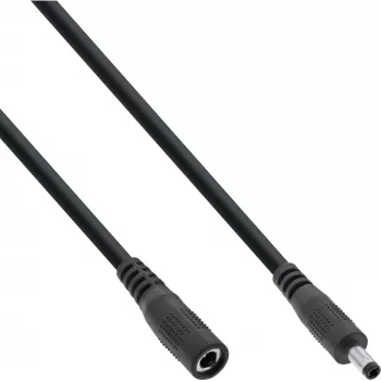 Cabo de extensão DC InLine, ficha/conector fêmea DC 4,0x1,7mm, AWG 18, preto 5m