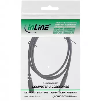Cabo de extensão DC InLine, ficha/conector fêmea DC 4,0x1,7mm, AWG 18, preto 1m