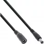 Cabo de extensão DC InLine, ficha/conector fêmea DC 5,5 x 2,5 mm, AWG 18, preto 3 m