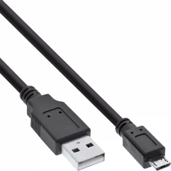 Cabo Micro-USB 2.0 InLine USB Type-A macho / Micro-B macho, preto, 1m