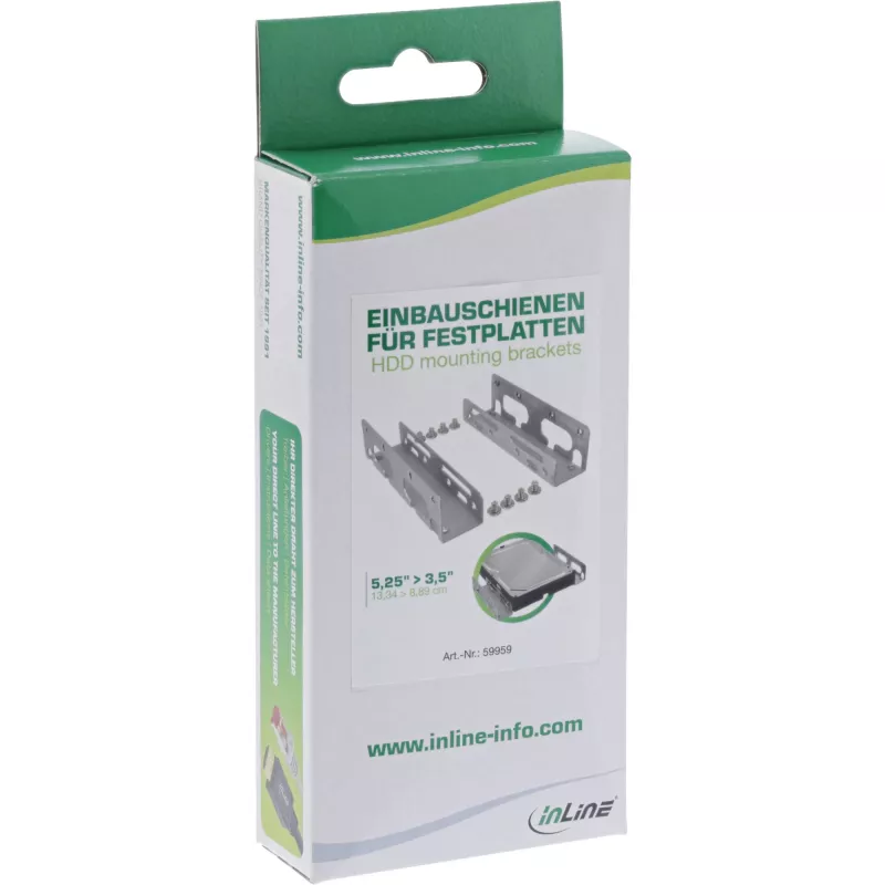 Suportes de calha de montagem InLine para discos de 3,5 polegadas 59959