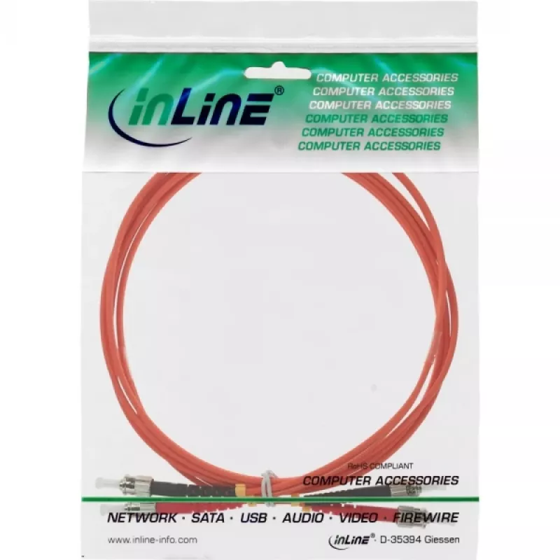 Cabo de fibra ótica duplex InLine ST/ST 50/125µm OM2 3m