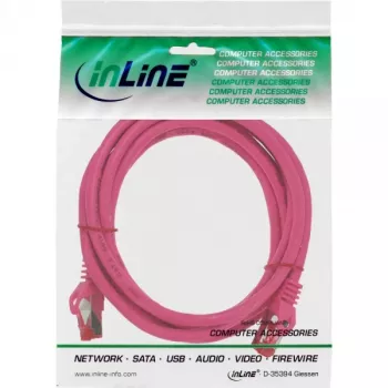 Cabo de rede InLine S/FTP PiMF Cat.6 250MHz PVC cobre rosa 2m