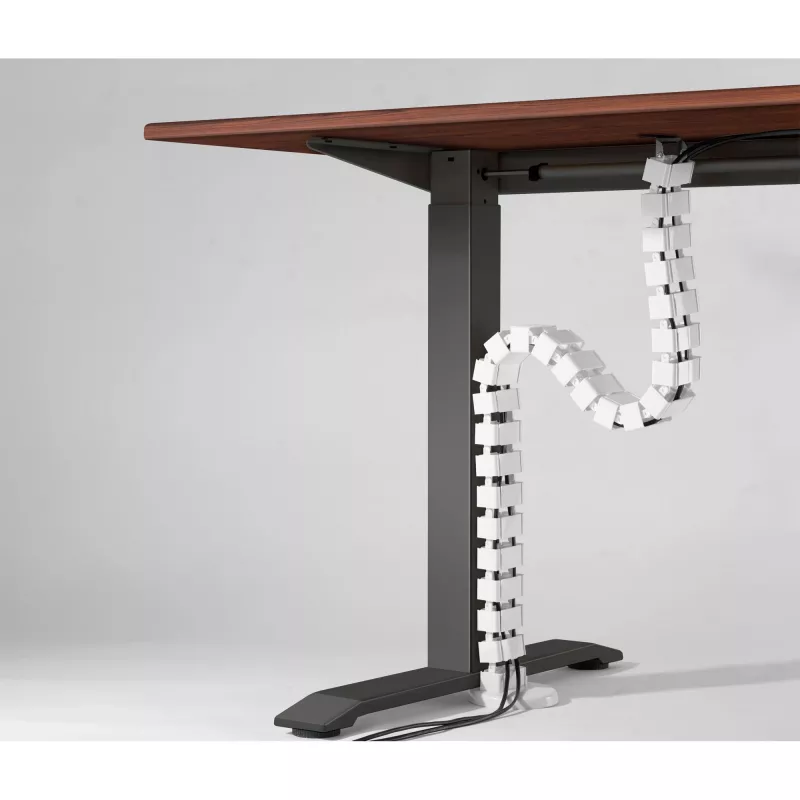 Calha para cabos para mesas de altura ajustável InLine 4 compartimentos, branco, comprimento 1,28 m