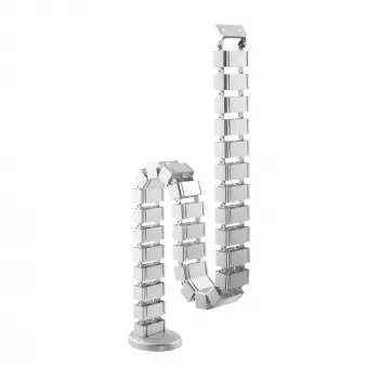 Calha para cabos InLine para mesas de altura ajustável, 4 compartimentos, cinzento, 68×36×42 mm