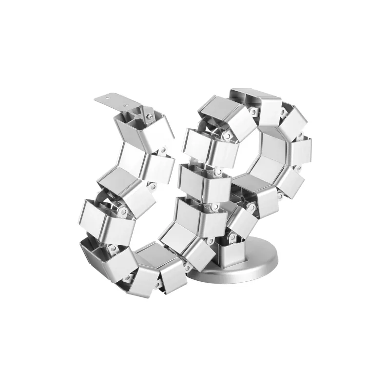 Calha para cabos InLine para mesas de altura ajustável, 4 compartimentos, cinzento, 68×36×42 mm