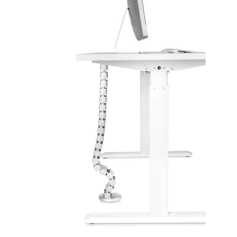 Calha para cabos InLine para mesas de altura ajustável, 4 compartimentos, cinzento, 68×36×42 mm