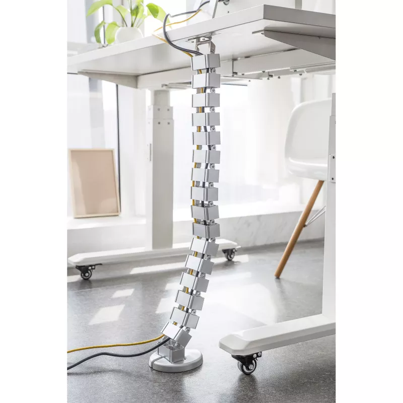 Calha para cabos InLine para mesas de altura ajustável, 4 compartimentos, cinzento, 68×36×42 mm