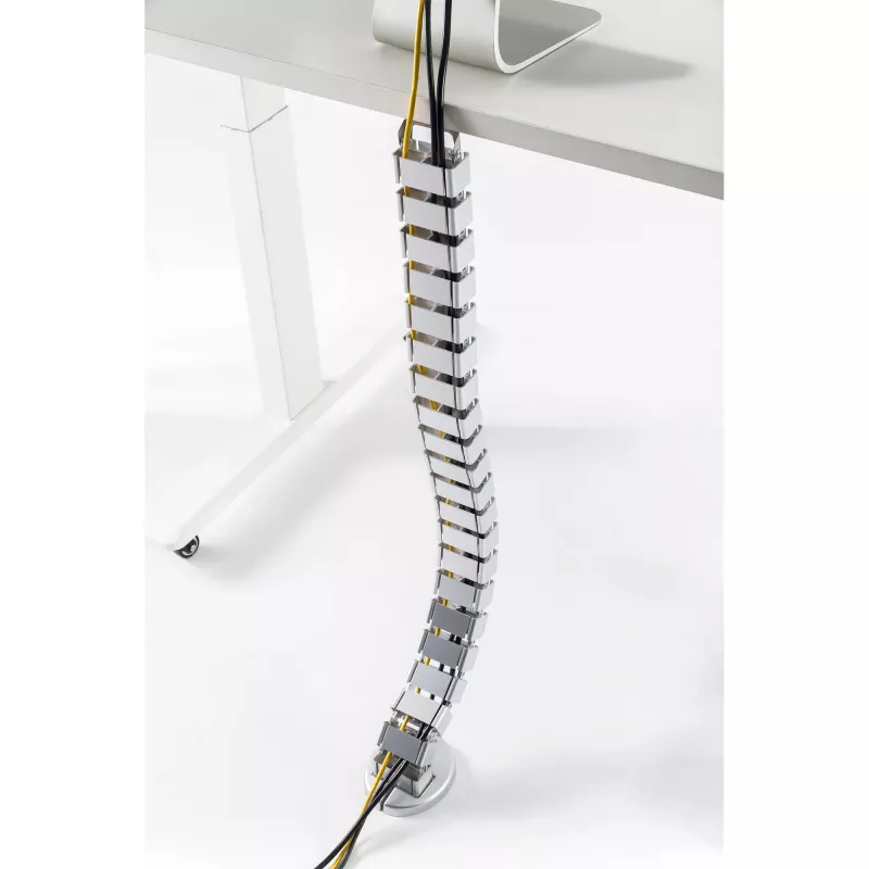 Calha para cabos InLine para mesas de altura ajustável, 4 compartimentos, cinzento, 68×36×42 mm