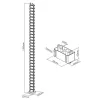 Calha para cabos InLine para mesas de altura ajustável, 4 compartimentos, cinzento, 68×36×42 mm