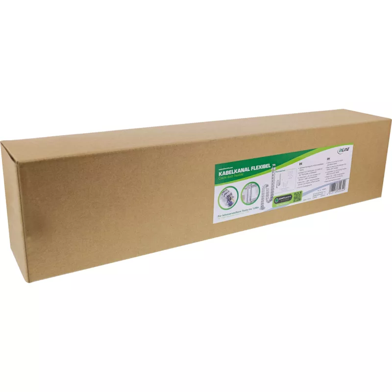 Calha para cabos InLine para mesas de altura ajustável, 4 compartimentos, cinzento, 68×36×42 mm