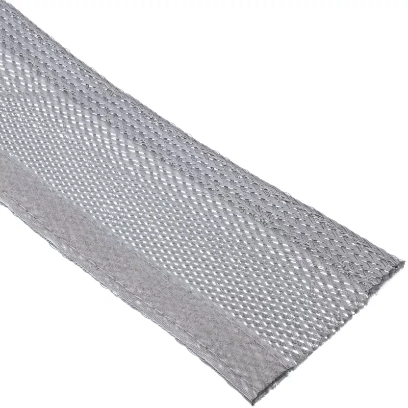 Canal de cabos InLine, manga têxtil com fecho de velcro, 1 m x 25 mm cinzento
