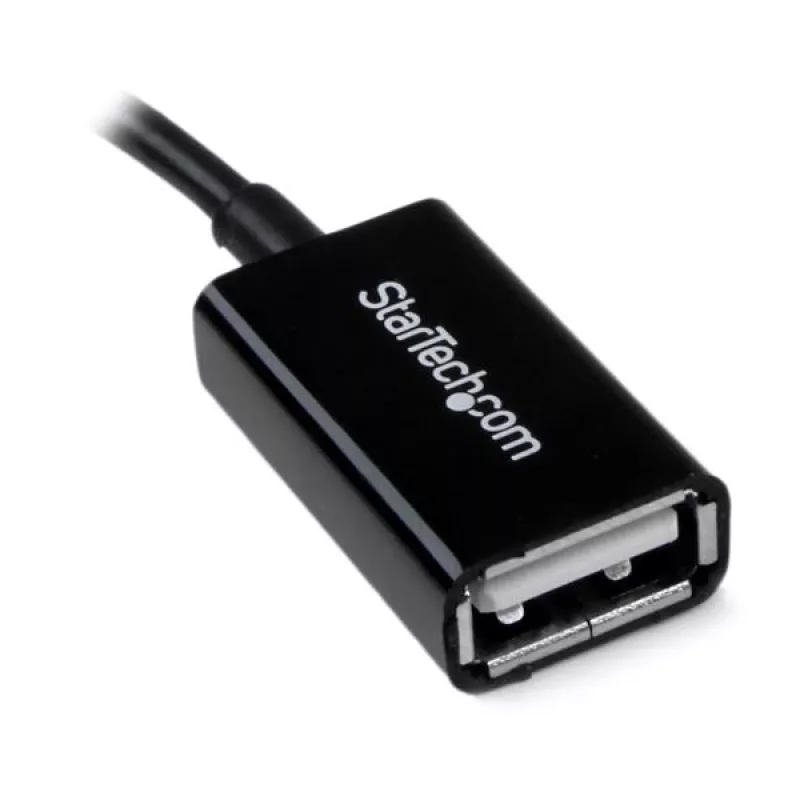 Adaptador host Micro USB para USB OTG StarTech.com 5in M/F, 0,127 m, Micro-USB B, USB A, USB 2.0, 0,48 Gbit/s, preto