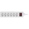 Extensão elétrica múltipla InLine SUÍÇA, 6 tomadas, com interruptor, 1,5 m, branco