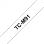 Fita de rotulagem Brother TCM91 9 mm preto sobre transparente