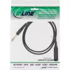 Cabo de extensão para auscultadores InLine 6,3 mm estéreo M/F, banhado a ouro, preto, 3 m