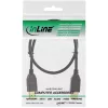 Cabo USB 2.0 InLine, AM/AM, preto, contactos banhados a ouro, 5 m