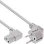 Cabo de alimentação InLine, CEE 7/7 angular / 3 pinos IEC C13 angular, cinzento, 1,8 m