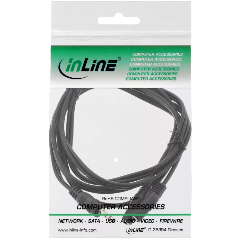 Cabo em Y jack 3,5mm InLine ficha para 2x conector fêmea jack 3,5mm estéreo 1m