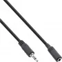 Cabo adaptador de áudio InLine 4 polos ficha 2,5mm / conector fêmea 4 polos 3,5mm 3m
