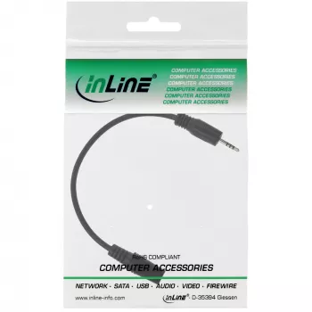 Cabo adaptador de áudio 4 polos ficha 2,5 mm / conector fêmea 4 polos 3,5 mm 5 m InLine 99308G