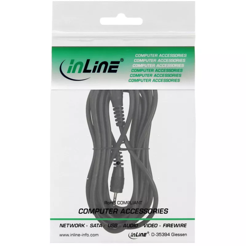 Cabo de áudio InLine 2,5 mm ficha/ficha estéreo, 2 m