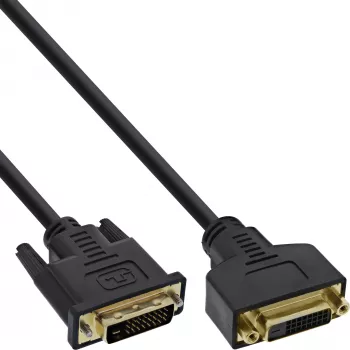 Cabo DVI-D Premium 24+1 ficha para conector fêmea Dual Link banhado a ouro 3m InLine 17763P