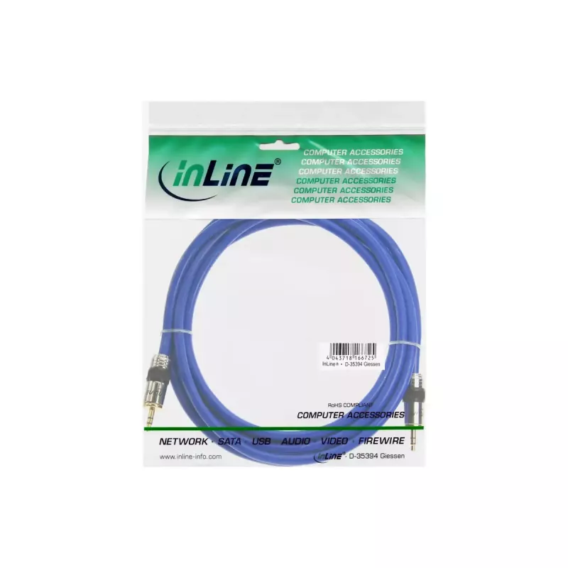 Cabo de áudio Premium InLine jack 3,5 mm ficha/ficha 10 m