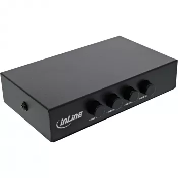 Comutador USB 2.0 InLine manual dispositivo USB-A para 4 computadores com fios
