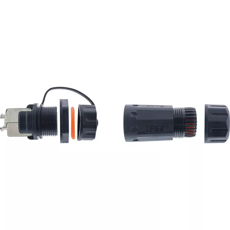 InLine conjunto de acoplamento Cat.6A, à prova de água IP68, 2x RJ45 F/F, 1:1