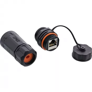 InLine acoplamento Cat.6A, à prova de água IP68, 2x RJ45 F/F, 1:1