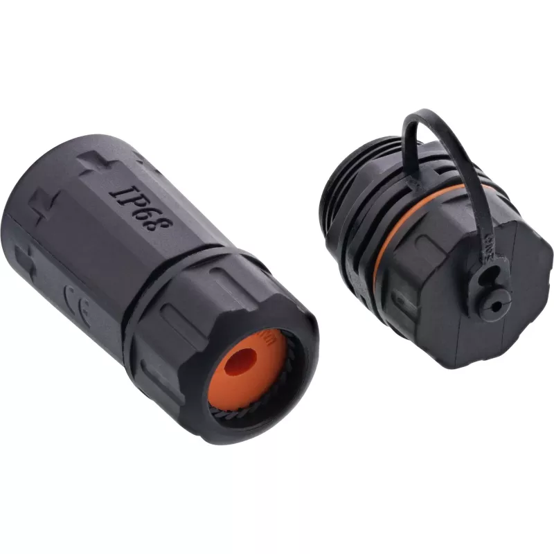 InLine acoplamento Cat.6A, à prova de água IP68, 2x RJ45 F/F, 1:1